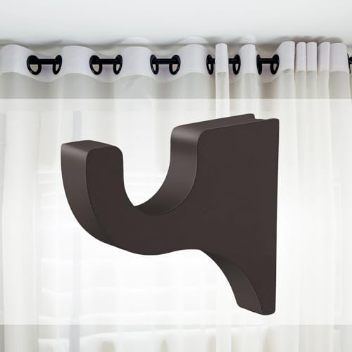 4-Pack Wooden Curtain Rod Brackets for 2-Inch Rods, 3 1/2-Inch Return