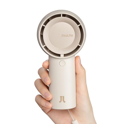 JISULIFE Portable Handheld Turbo Fan 4000mAh 5-Speed Brown