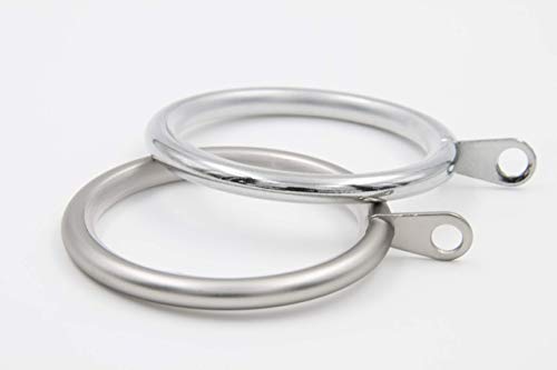Metal Curtain Rings with Nylon Inset, 1.18 Inch Inner Diameter, Set of 12