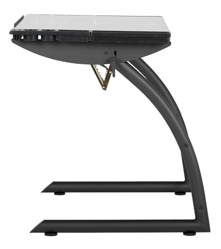 Triflex Adjustable Drafting Table, Sit to Stand Drawing Desk with Glass Top