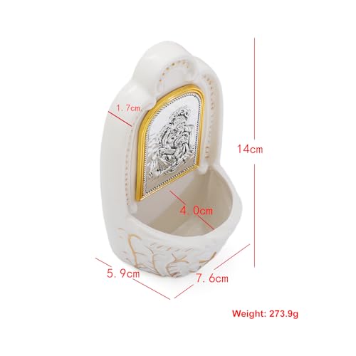 Holy Family Porcelain Holy Water Font for Wall Hanging Home Decor