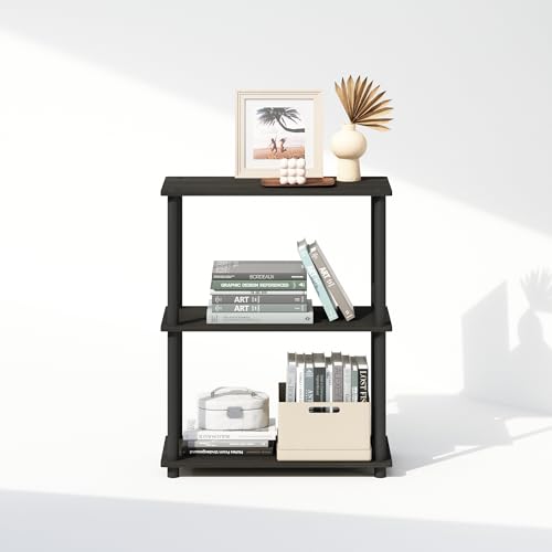 3-Tier Open Bookshelf, Compact Wood Display Rack for Home Office and Bedroom