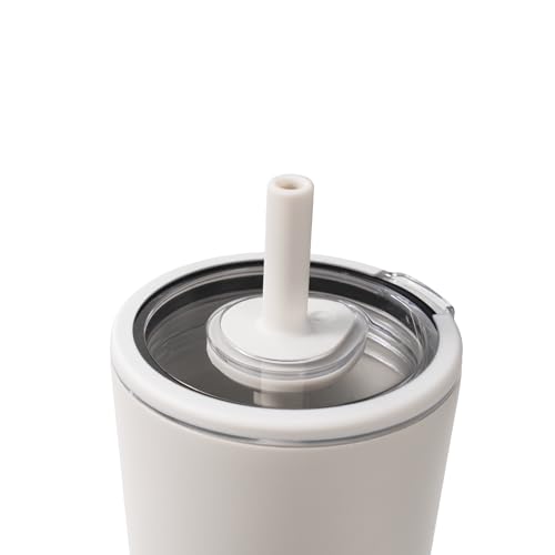 Ceramic-Lined Vacuum Insulated Travel Tumbler with Straw - 20 oz, Linen