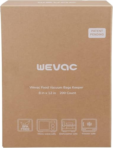 8x12 Inch Vacuum Sealer Bags, 200 Precut Quart Bags with Cutter Box