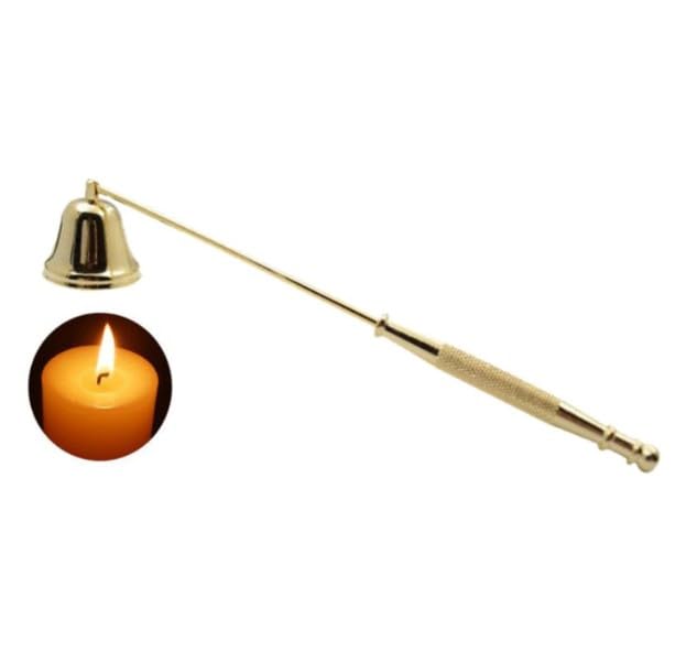 Gold Metal Candle Snuffer with Long Handle - Smokeless Candle Extinguisher