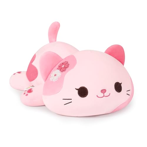 Sakura Cat Plush 13-Inch Stuffed Animal Kawaii Pink Kitty Pillow Toy