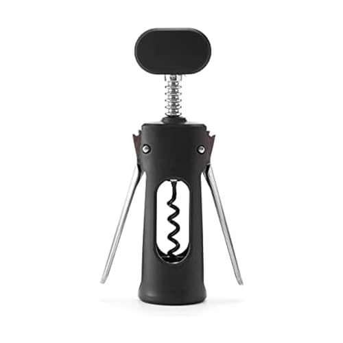 Rabbit Premium Wing Corkscrew & Bottle Opener, Black 2.36 x 1.97 x 7.68 in