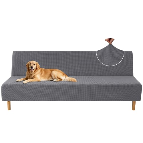 Stretch Full Size Futon Cover - Light Gray, Washable & Anti-Slip