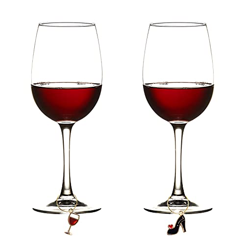 Multicolor 24 Pieces Glass Drink Charms for Wine Glasses - Holiday & Party Drink Markers
