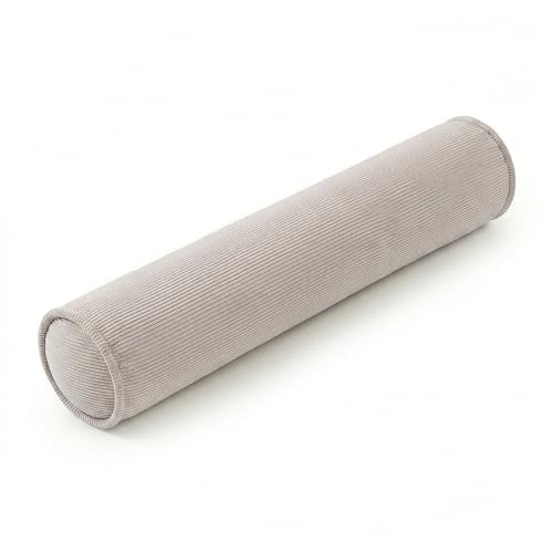 Corduroy Round Bolster Pillow for Bed - 39 x 7.87 Inches