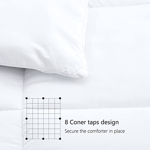 White Queen Comforter - All-Season Down Alternative Duvet Insert (90x90")