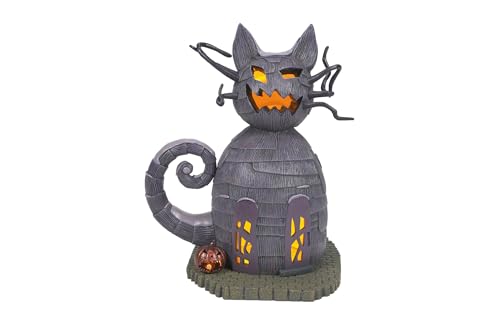 Nightmare Before Christmas Cat House Lit Village Building, 8.27"