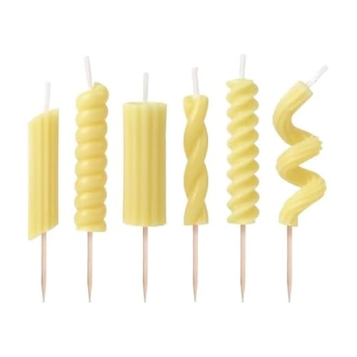 Pasta Party Noodle Candles - Set of 6 Fun Birthday Candles