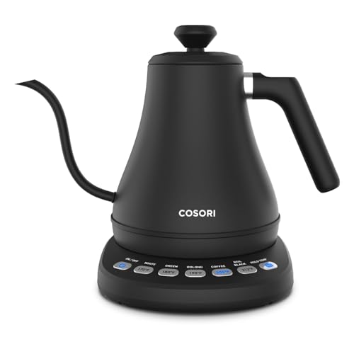 Electric Gooseneck Kettle with Temperature Control, 0.8L Stainless Steel