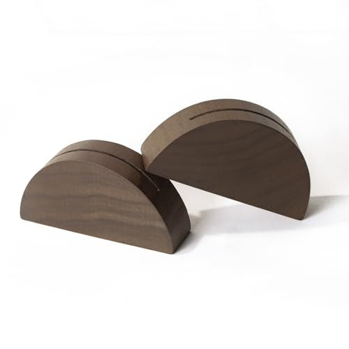 2-Inch Walnut Wood Place Card Holders - Set of 10 for Table Signs & Photos