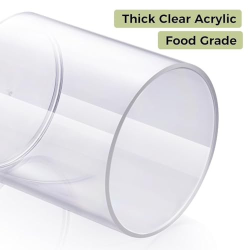 AOZITA 4-Pack Acrylic Q-Tip Holder Dispenser Set with Lids and Labels