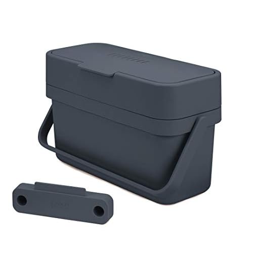 Joseph Joseph Compo Mountable Food Waste Caddy, Easy-Fill with Adjustable Air Vent Compost Bin, 4 Liters/1 Gallon, Graphite