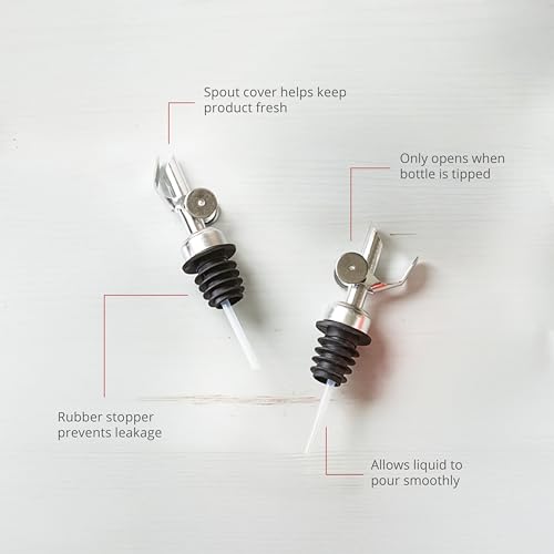 Stainless Steel Self-Closing Oil & Vinegar Pour Spout for Kitchen Bottles
