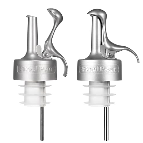 SealPour Liquor Bottle Pour Spouts - Leak-Proof Stainless Steel Alcohol Dispensers