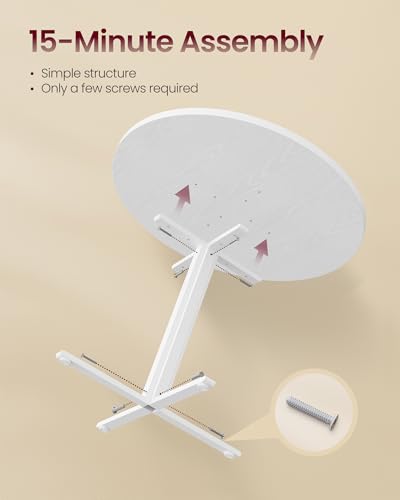 Round Dining Table Set with 2 Padded Upholstered Chairs for Small Spaces