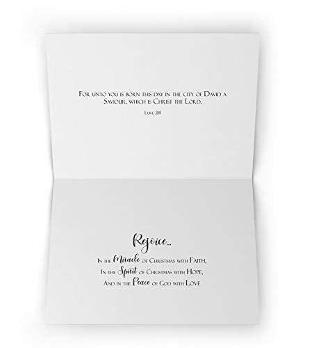 Religious Christmas Cards Pack of 24 - Scripture Bible Verse Greeting Cards