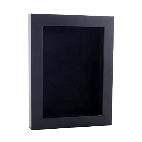 16x20 Shadow Box Frame, Black Wood Display Case with Suede Backing