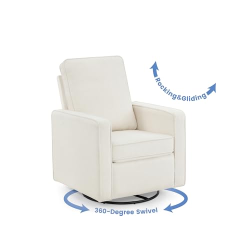 Nursery Swivel Glider Chair - 360-Degree Motion, Stain-Resistant Boucle