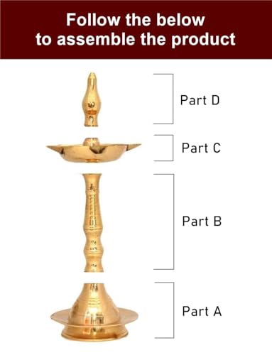 Brass Oil Lamp Diya - 6 Inch Traditional Indian Deepak Set of 2