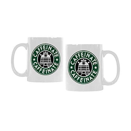Caffeinate Ceramic Coffee Mug 11oz – White Tea & Coffee Cup