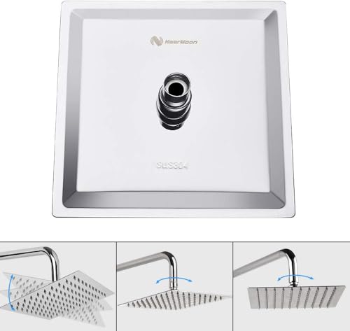 8-Inch Stainless Steel Rainfall Shower Head - High Pressure Square Design