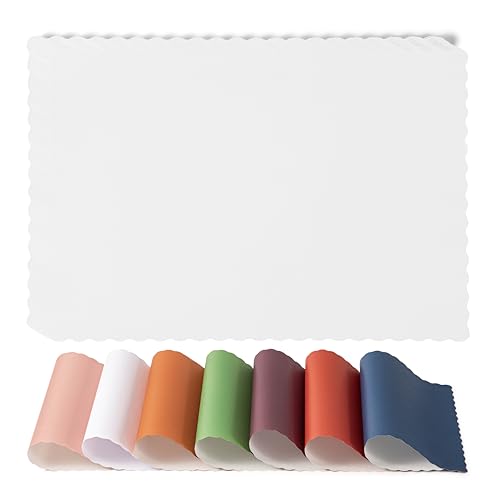 50 Pack Disposable Paper Placemats, 14 x 10 Inch Scalloped Edge Table Mats