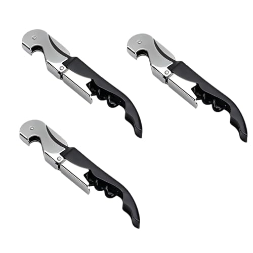 Bayyeskey 3-Pack Waiter's Corkscrew Wine Bottle Opener Set Stainless Steel