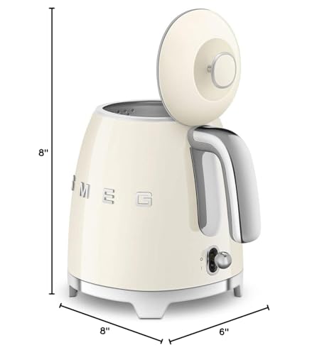 Retro Mini Electric Kettle, 0.8L Stainless Steel Small Water Boiler, Cream