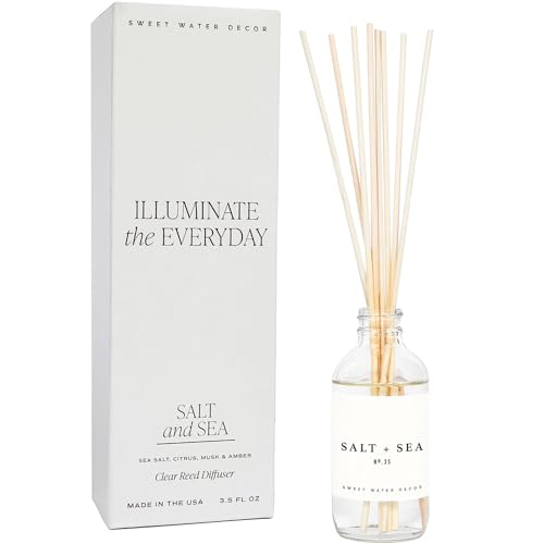 Sea Salt Citrus & Musk Amber Reed Diffuser Set - Non-Toxic Home Fragrance