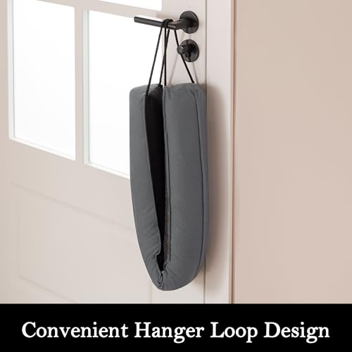 Weighted Door Draft Stopper 38 Inch - Washable Cover Gap Filler, Gray