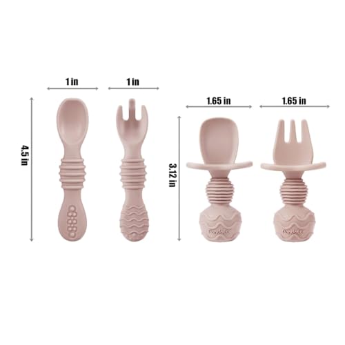 Silicone Baby Feeding Set 9-Piece Self Feeding Supplies with Suction Plate, Bowl, Bibs, Sippy Cup, Snack Container and Utensils in Pink