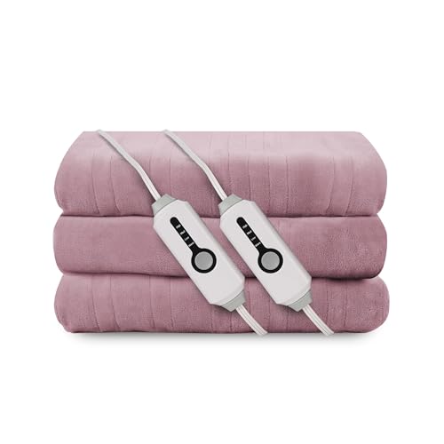 Electric Heated Blanket Queen Size 84"x90" with Dual Controllers
