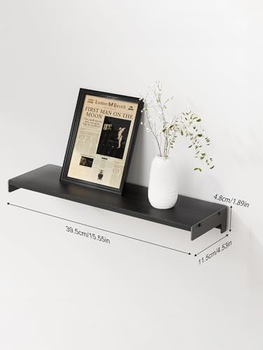 Set of 6 Corner Floating Shelves, Wall Mounted Rustic Wood Storage Shelves