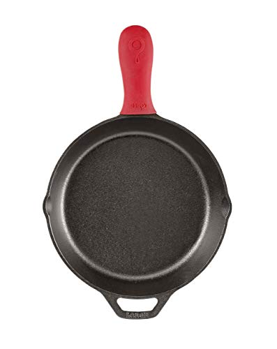 Heat-Resistant Silicone Hot Handle Holder for Cast Iron Skillets, Red
