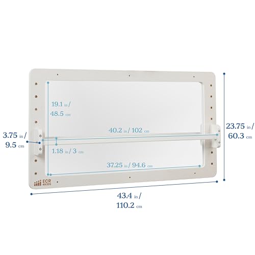 Wall-Mounted Coordination Mirror with Pull-Up Bar for Toddlers