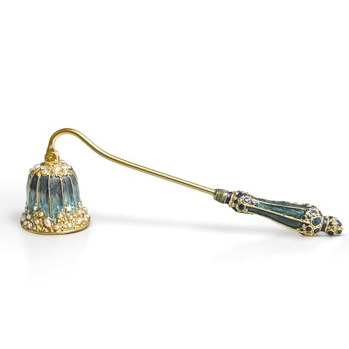 Elegant Candle Snuffer with Pearl Inlay & Metal Handle