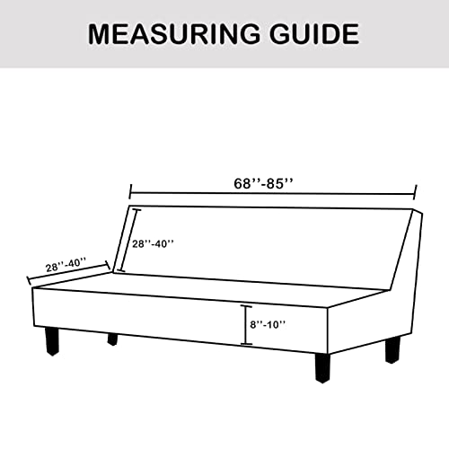 Water Repellent Armless Futon Cover for Full Size Sofas - Black