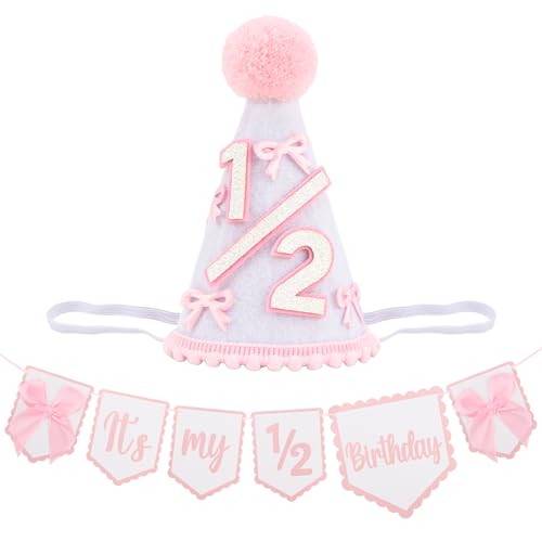 Half Birthday Decoration Set for Girls - 6 Month Party Supplies & Outfit