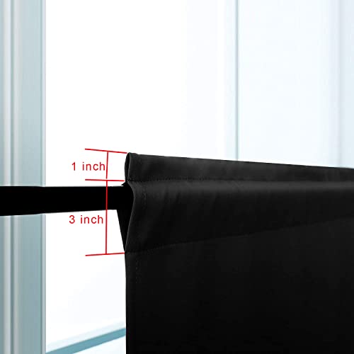 Short Blackout Curtains - 24 Inch Tier Curtains for Small Windows, 2 Panels