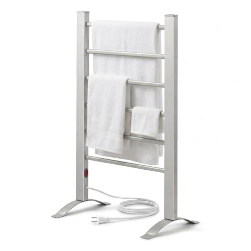 6-Bar Electric Heated Towel Rack - Wall Mounted or Freestanding Dryer