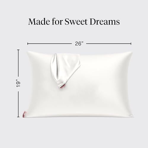 Kitsch Satin Pillowcase with Zipper Standard Size Ivory