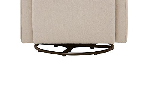 Nursery Glider Chair with Storage Ottoman - 360° Swivel Rocker, Cream