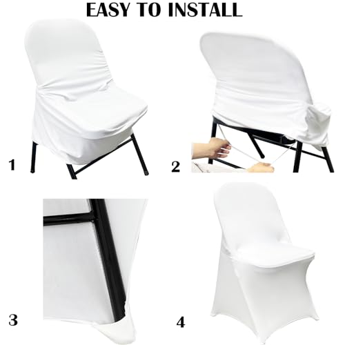 40PCS Waterproof Folding Chair Covers - Stretch Spandex for Events
