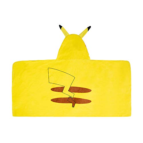 Pokemon Pikachu Hooded Towel Wrap - 24 x 50 inches, Soft Cotton Bath & Beach Towel for Kids