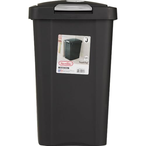 7.5 Gallon Slim TouchTop Wastebasket Black Trash Can